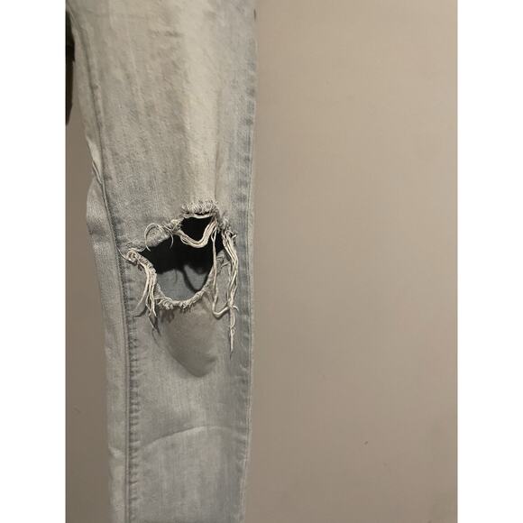 One Teaspoon Jeans Womens XS Shabbies Drawstring Boyfriend Distressed Light Wash - Picture 4 of 10